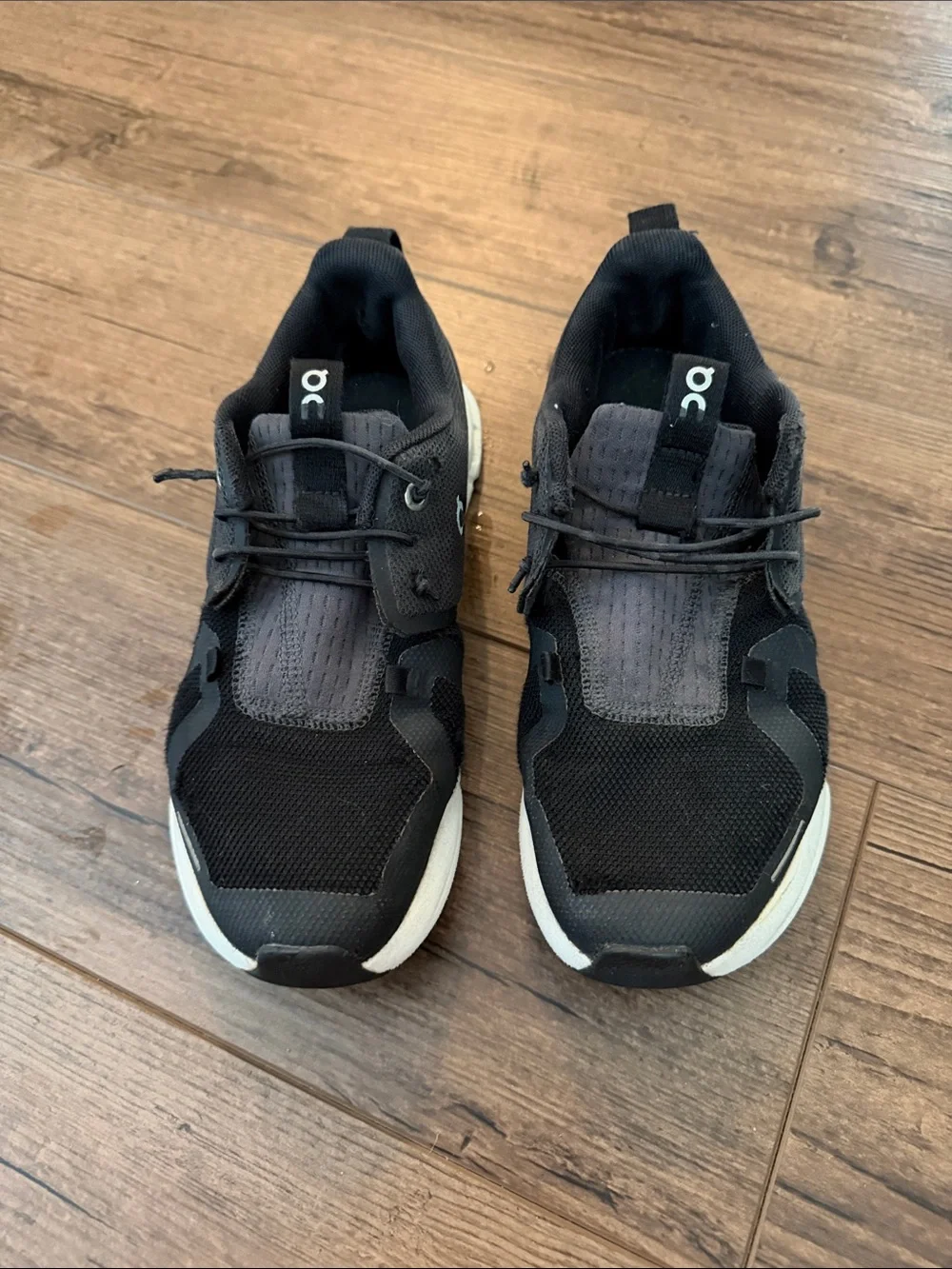 On Running Youth Cloud Sky Black and White Athletic Shoes